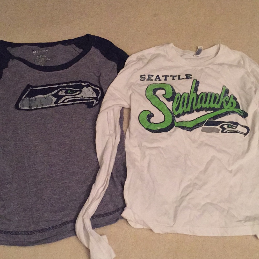 Two long sleeve Seahawk shirts